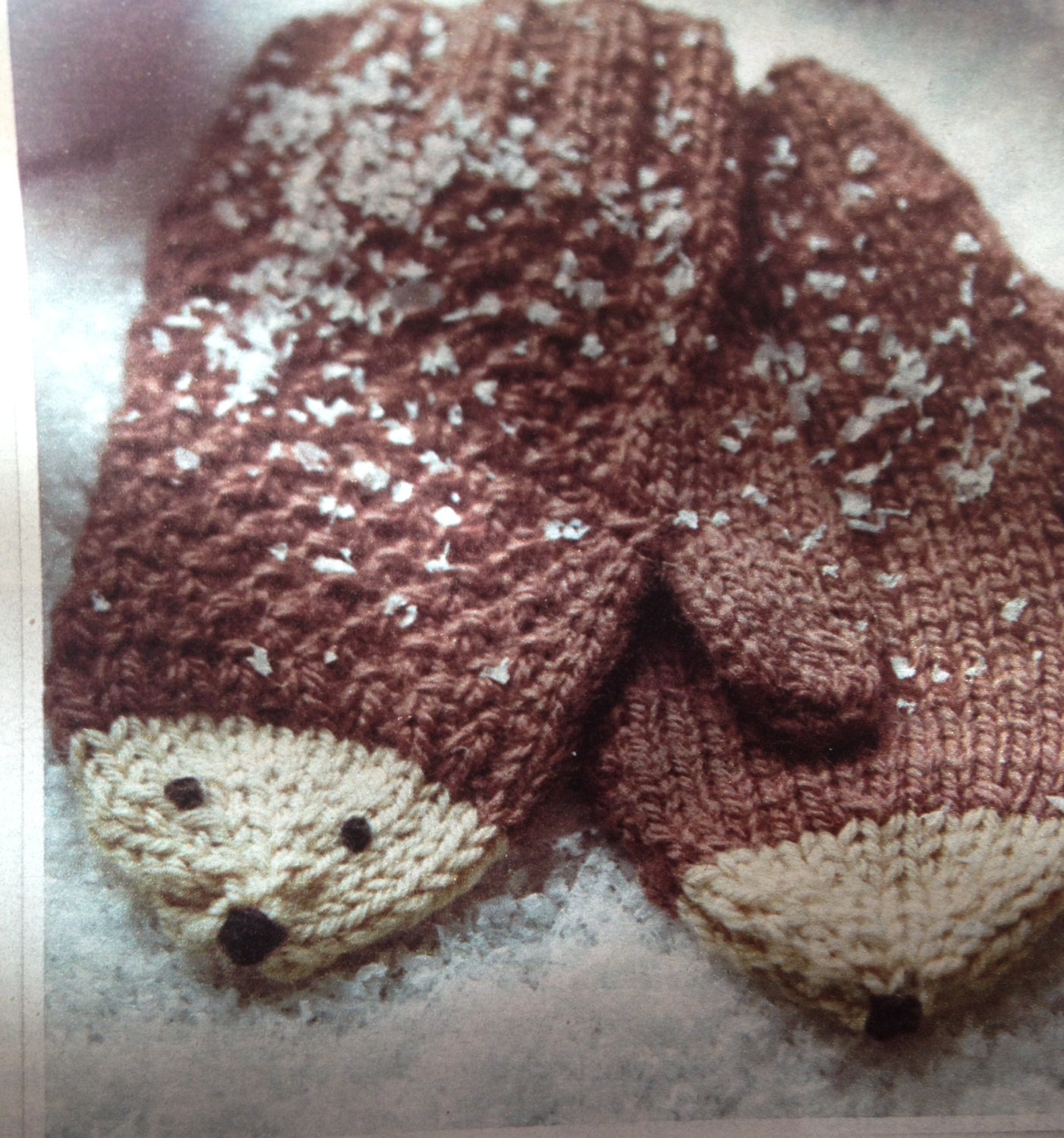 Childrens Hedgehog Mittens Knitting Pattern Etsy
