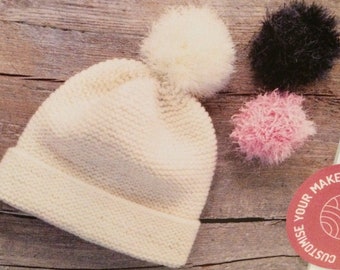 Bobble Hat Easy Knitting Pattern