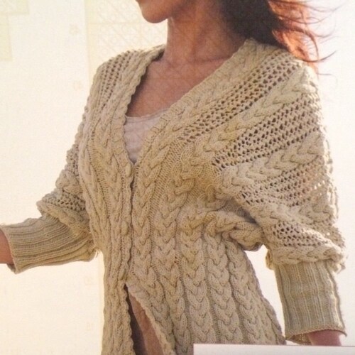 Ladies Batwing Cardigan Knitting Pattern SXL Etsy