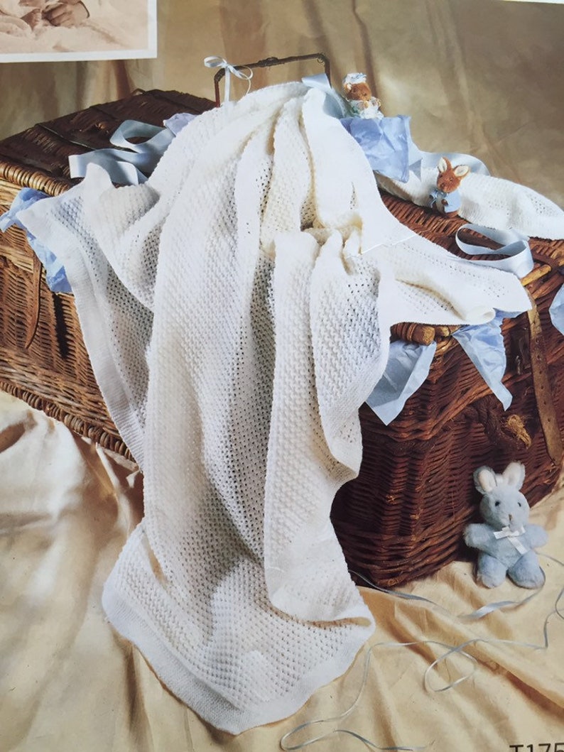 Easy Knit Baby Blanket 4 Ply Knitting Pattern Etsy UK