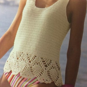 Lacy Border Vest Top crochet Pattern ( S,M,L,XL)