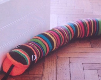 Snake Draught Excluder Easy Beginners Knitting Pattern