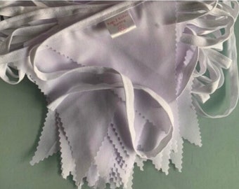 6m White Bunting 20ft,Fabric Bunting Elegant Shabby Chic Wedding Garland Banner Party,Marquee Venue Decor,BARGAIN PRICE