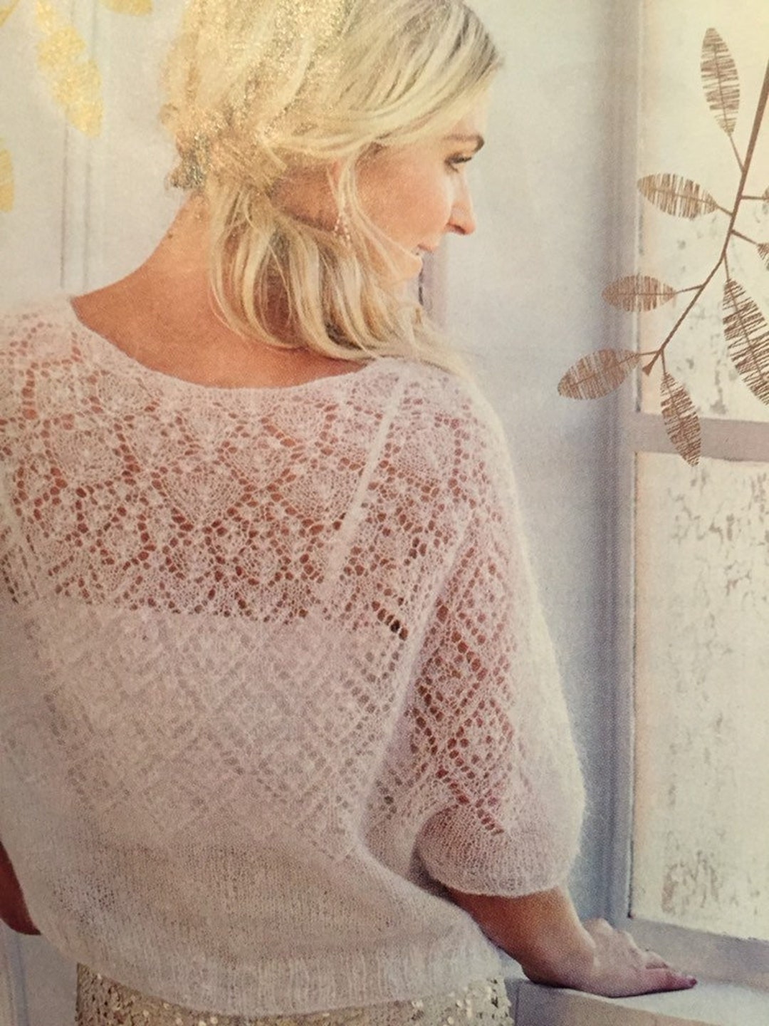 トップス vintage lily pattern knit 80s Lily Flower Knit Sweater - Extra Large – Flying Apple