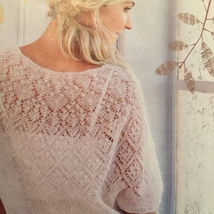 Ladies Lace Sweater Top Knitting Pattern