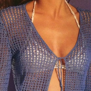 Ladies Tie Top Summer Cardigan Crochet Pattern (S-XL)