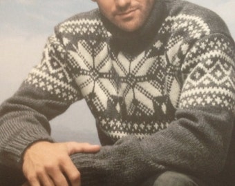 Mens Scandinavian Snowflake Sweater Pattern