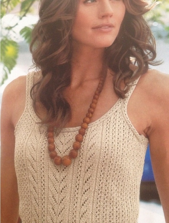 Ladies Lacy Summer Vest Top Knitting 