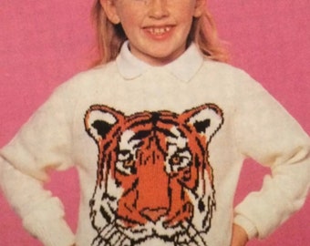 Tiger Sweater Knitting Pattern (adult and children sizes)