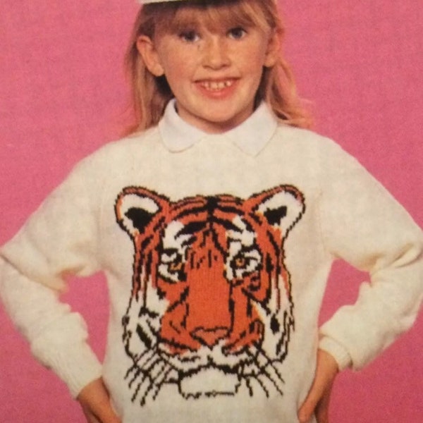 Tiger Sweater Knitting Pattern (adult and children sizes)