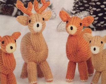 Christmas Reindeer Family Knitting Pattern