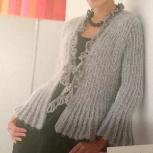 Ladies Flared Jacket Knitting and Crochet Pattern size S,M,L