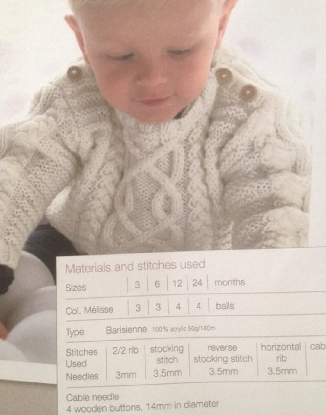 Baby Cable Jumper Knitting Pattern Etsy UK