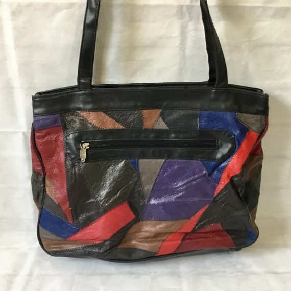 Vintage Pelle Studio Leather Patchwork Hobo Bag Shoulder Purse Retro 70s  Style | eBay