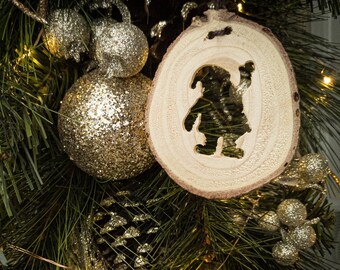 Santa Ornament, Handmade Wooden Ornament, Rustic Holiday Decor, Christmas Tree Decor, Small Holiday Gift Idea, Recycled Christmas Tree