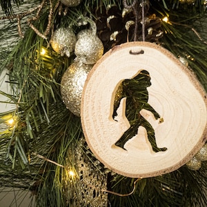 Bigfoot Ornament, Sasquatch Ornament, Yeti Ornament, Handmade Wooden Scroll Saw Ornament, Rustic Cabin Decor, Recycled Christmas Trees