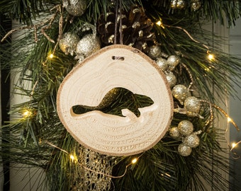 Beaver Ornament, Handmade Wooden Ornament, Rustic Holiday Decor, Beaver Keepsake, Cabin Decoration Animal Lover Gift Recycled Christmas Tree