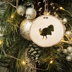 Turkey Ornament, Handmade Wooden Ornament, Rustic Decoration, Turkey Keepsake, Cabin Decor, Gift for Thanksgiving, Recycled Christmas Tree