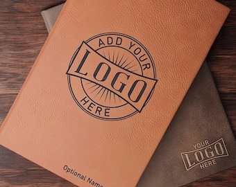 Custom Logo Journal Engraved Leather Notebook with Logo Personalized Journal Customized Company Logo Gifts for Employees Personalized Gift