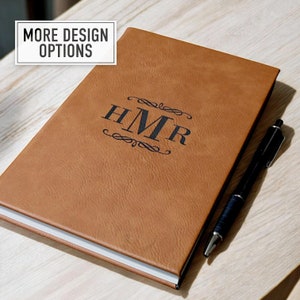 Monogrammed Journal, Personalized Leather Journal, Lined Journal, Personalized Notebook, Anniversary Gift, Customized Leatherette Journal