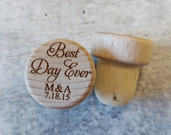 Best Day Ever Wedding Favor Wine Corks, Customized Wine Stopper Engraved Favors, Wine Wedding Favors, Wedding Gifts, Custom Wedding Favors