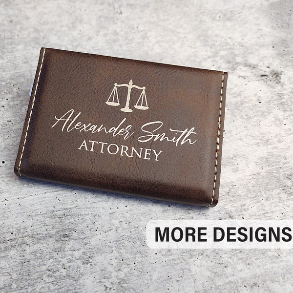 Personalized Business Card Case For Attorney, Custom Business Card Holder for Professional, Card Case With Logo, Business Accessory for Him