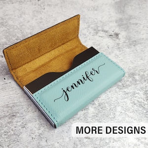 Porte-cartes mince pour femme, cadeau d'affaires, gravure personnalisée, logo personnalisé, cadeau avec nom, porte-cartes à contacter, maman, vente, cadeau d'entrepreneur
