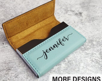 Tarjetero delgado para mujer, regalo de negocios, grabado personalizado con logo, nombre y contacto. Ideal para mamás emprendedoras y vendedoras.