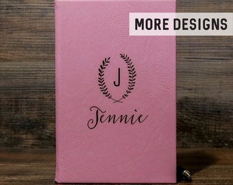 Personalized Diary Notebook, Monogrammed Journal, Engraved Journal, Lined Journal, Personalized Notebook, Customized Leather Journal Gift