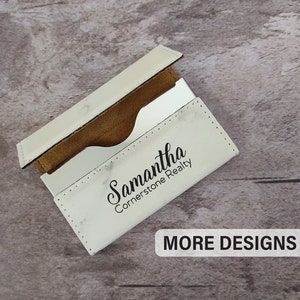 Porte-cartes de visite personnalisé, Porte-cartes de visite à monogramme, Porte-cartes de poche avec logo, Accessoire professionnel pour femme