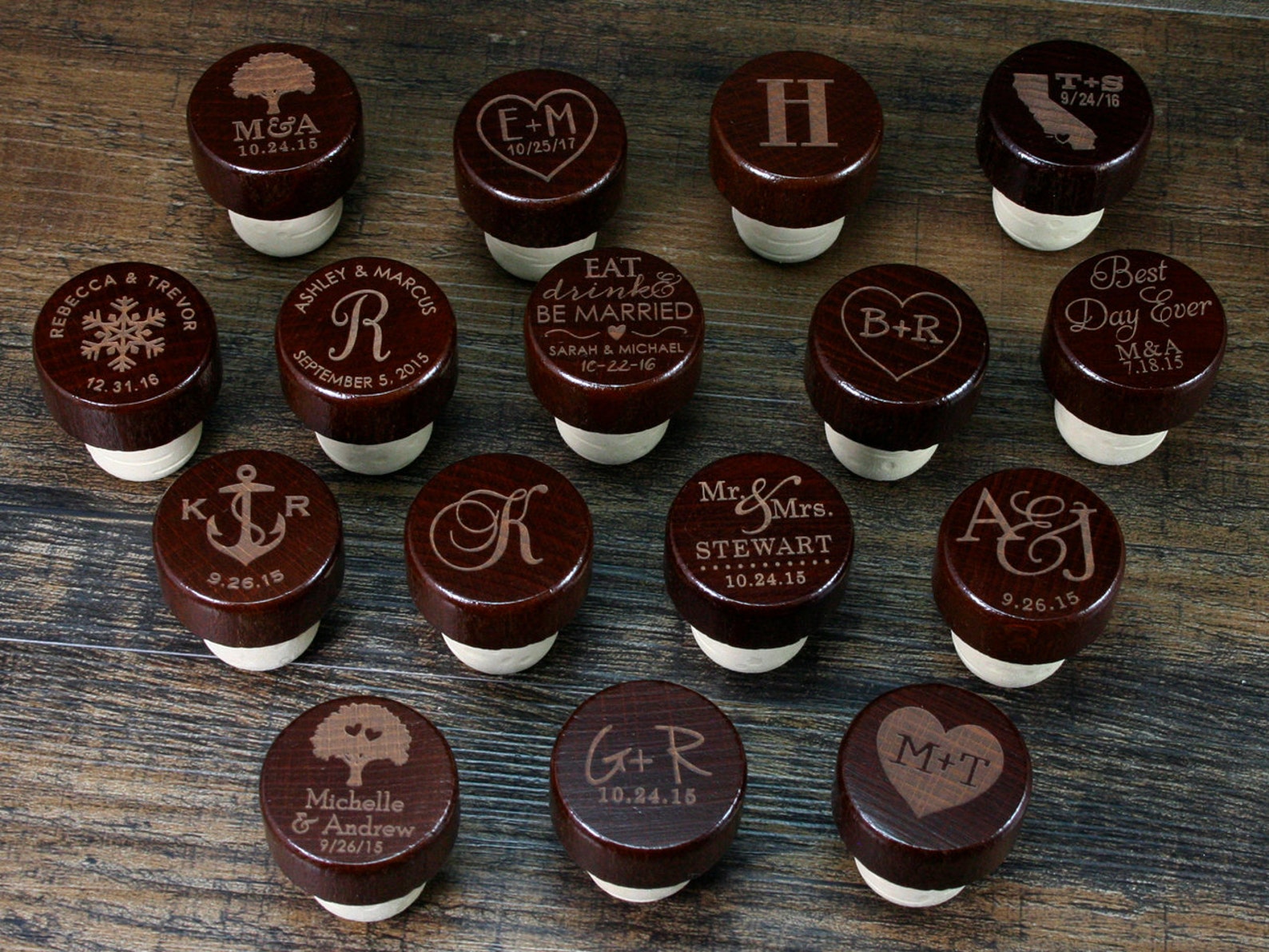 Personalized Wine Stoppers Bulk Wine Stopper Wedding Favors Etsy