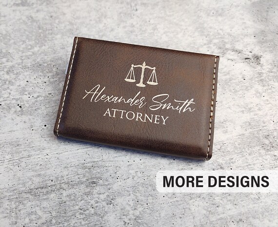 Personalized leather business card case deals