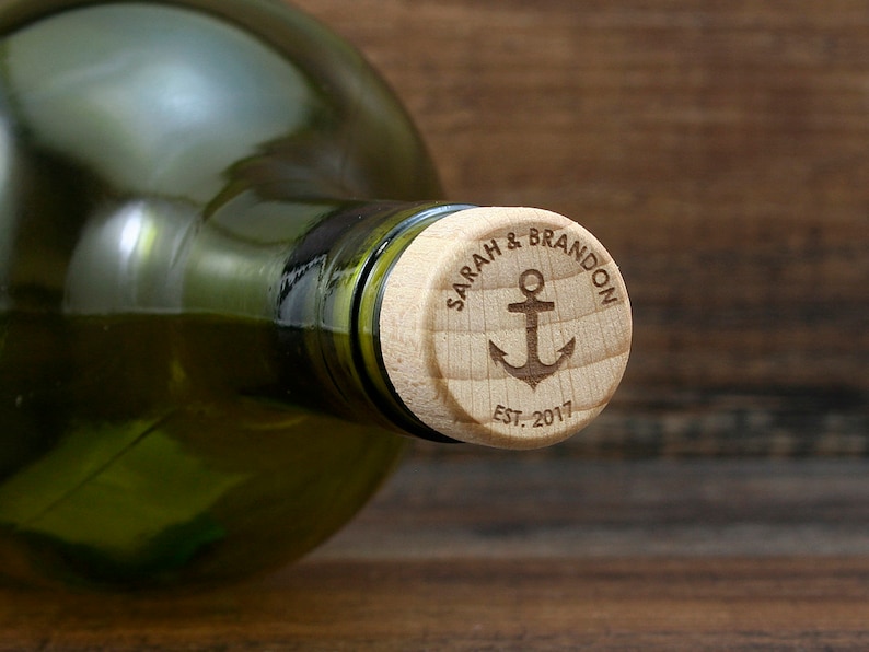 Personalized Wine Stoppers Bulk Wedding Favors Nautical Etsy