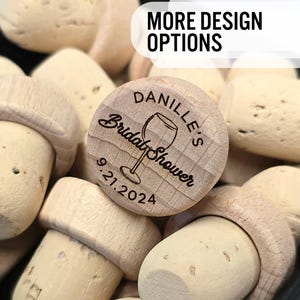 Personalized Bridal Shower Wine Corks, Wine Stopper Wedding Favors, Engraved Wood Wine Stoppers, Customized Wine Cork, Wine Wedding Gift