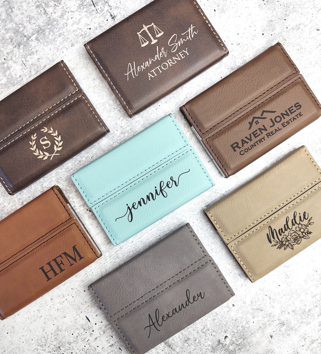 Leather Business Card Holder Personalized Business Card Holder 