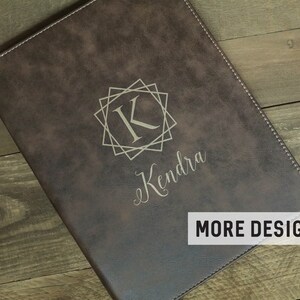 Personalized Portfolio with Notepad, Customized Executive Leatherette Portfolio, Personalized Boss Gift, Customized Folio with Name and Logo