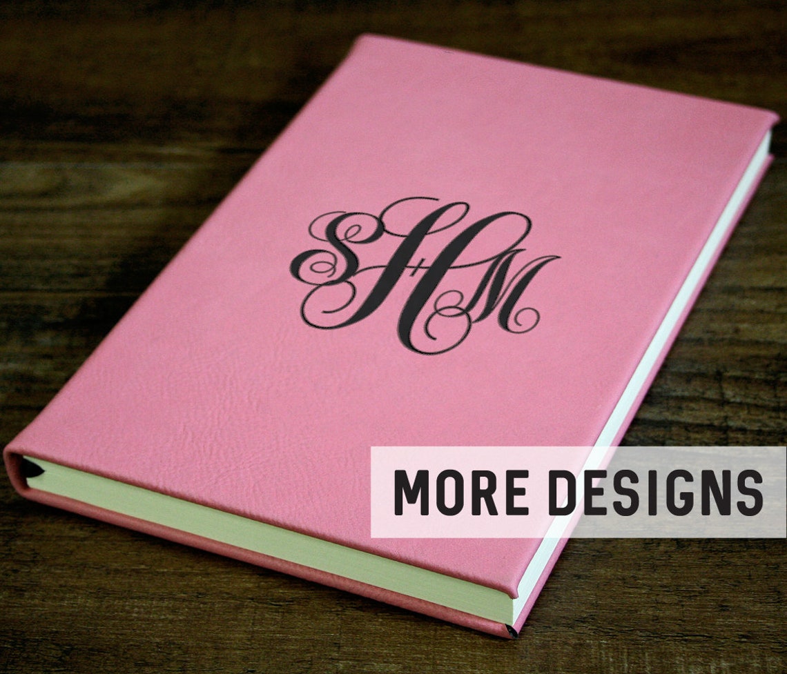 Monogrammed Leather Journal Engraved Journal Lined Journal Etsy