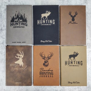 Personalized Deer Hunting Journal, Engraved Leatherette Journal for Hunting Stories, Custom Journal For Hunters, Hunting Gifts For Men