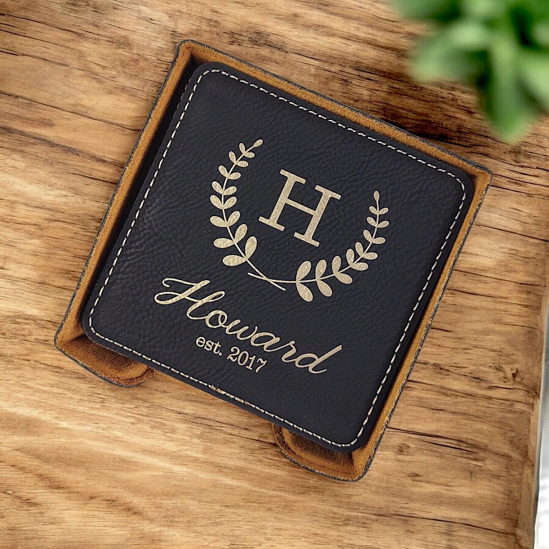 Personalized Family Name Coaster Set, Custom Coasters for Family Home ...
