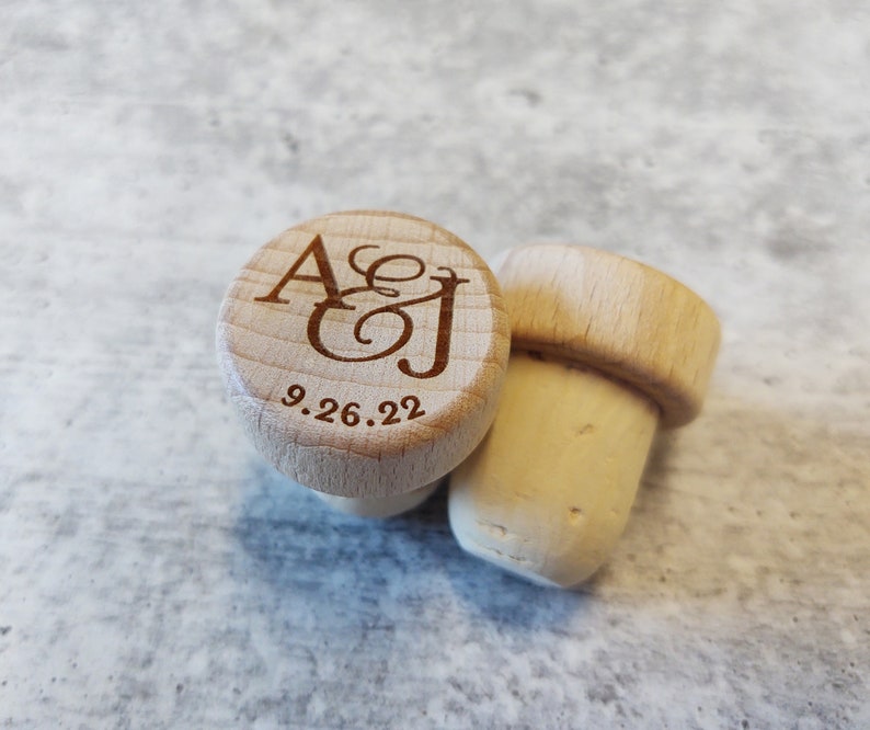 Bulk Wine Stopper Wedding Favor Personalized Wood Wine Cork Etsy