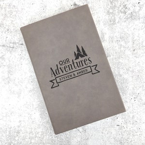 Personalized Leather Travel Journal, Adventure Journal, Engraved Journal, Lined Journal, Personalized Notebook, Custom Leatherette Journal