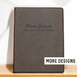 Personalized Portfolio with Notepad, Career Portfolio, Engraved Leather Portfolio, Personalized Officiant Gift, Custom Leatherette Folio