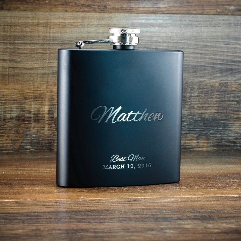 3 PERSONALIZED FLASKS Custom Engraved gifts for your bridal party 6oz Stainless 