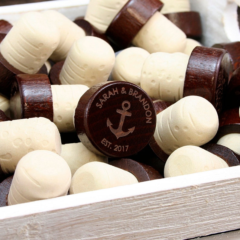 Personalized Wine Stoppers Bulk Wedding Favors Nautical Etsy