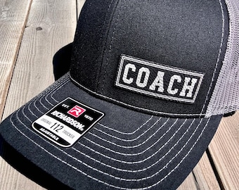 Regalo personalizado para entrenador, gorra de camionero Richardson 112 para entrenadores, regalo personalizado para entrenador con ícono deportivo, gorra personalizada de equipo deportivo con parche