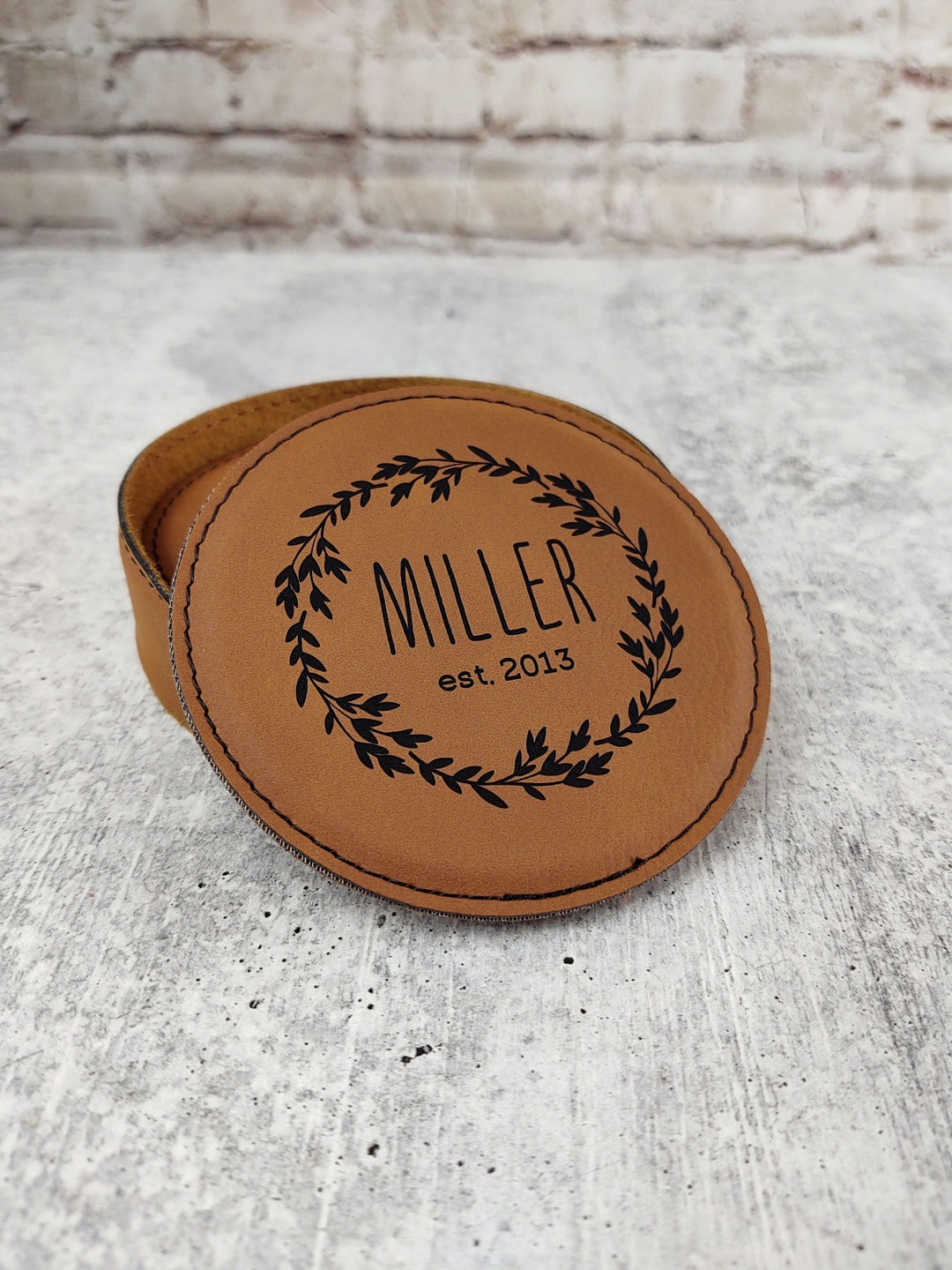 St. Louis Blues 4-Pack Personalized Leather Coaster Set
