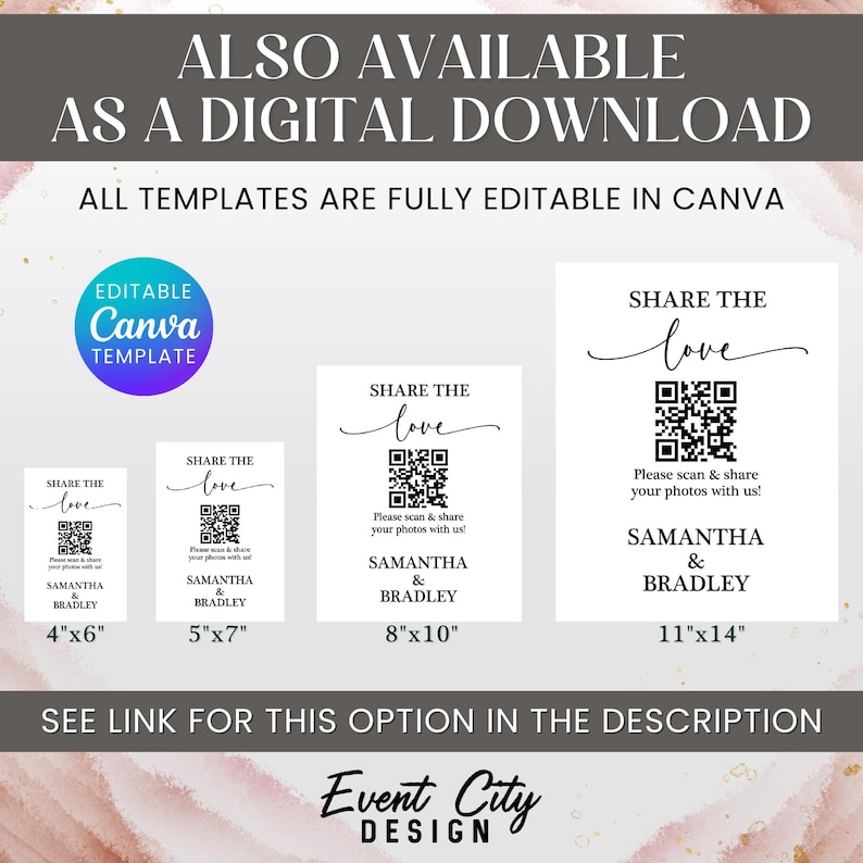 Share the Love Custom QR Code Wedding Coasters for Photo Sharing Custom Wedding Favors Pulpboard Coasters with QR Code Table Décor Favors image 3