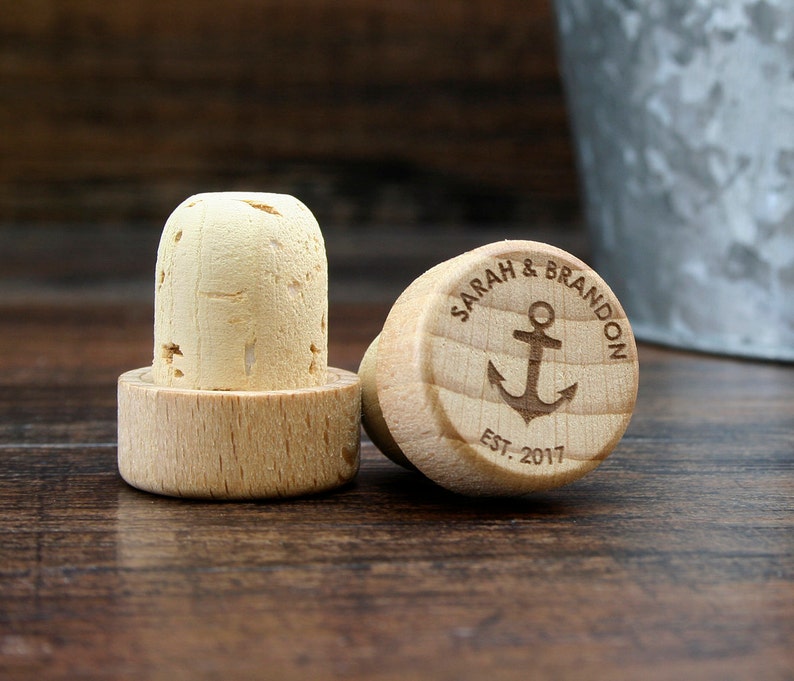 Personalized Wine Stoppers Bulk Wedding Favors Nautical Etsy