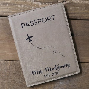 Personalized Travel Passport Cover, Custom Passport Holder, Wedding Travel Passport Holder, Destination Wedding Passport Cover