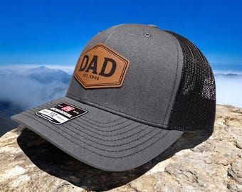 Gorra de camionero personalizada para papá, regalo para papá primerizo, gorra con parche para papá, regalo de cumpleaños, gorra Richardson 112 personalizada para el Día del Padre.